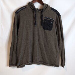 Projek Raw Women's Vintage Y2K Brown/Black Pullover Hoodie Military Army, Size M